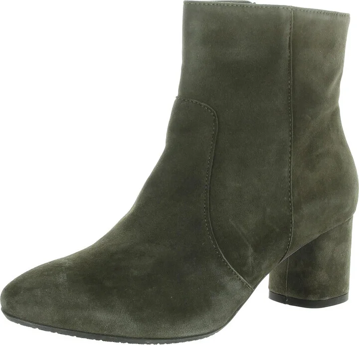 Womens Zipper Suede Booties