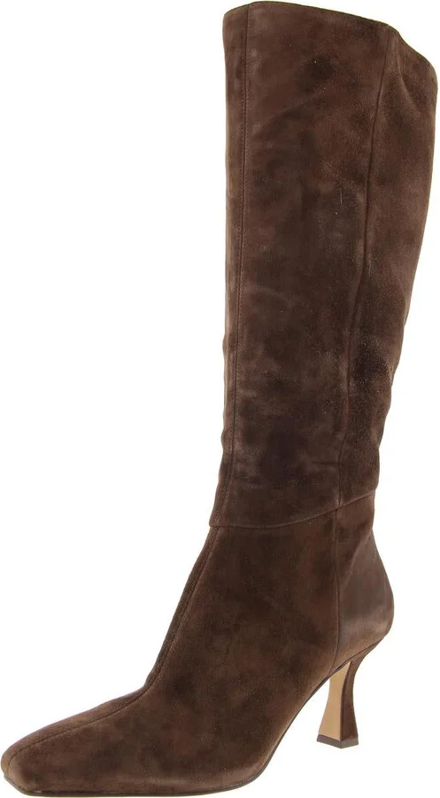 Womens Zipper Suede Knee-High Boots