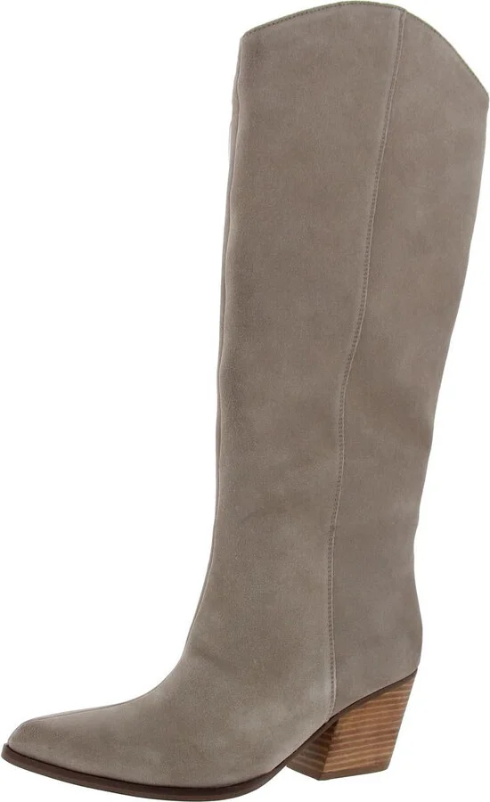 Womens Zipper Suede Knee-High Boots