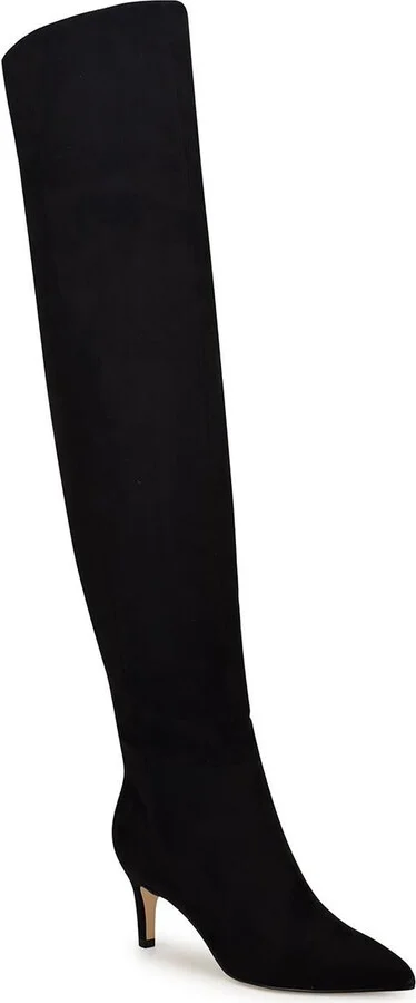 Womens Zipper Suede Knee-High Boots