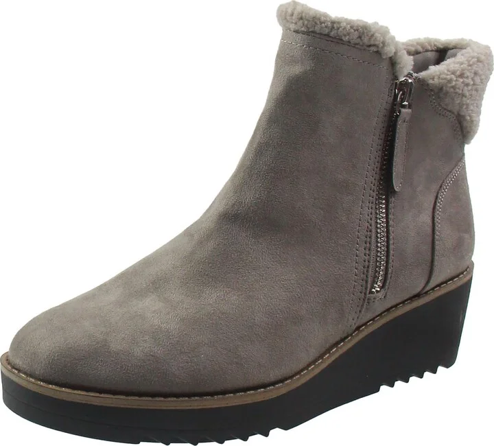 Womens Zipper Wedge Boots
