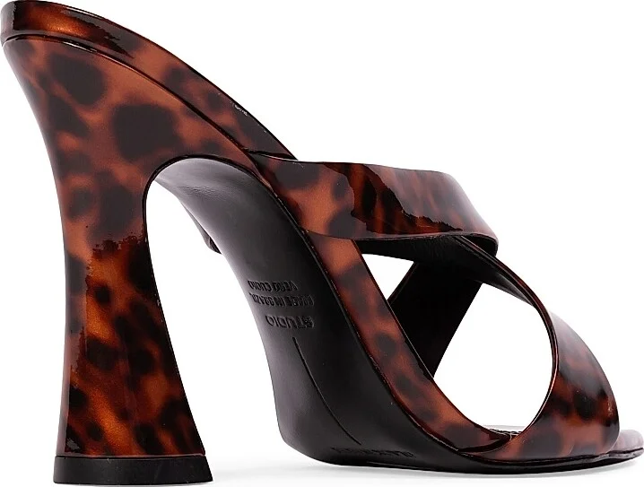 Women's Zoey 100MM Patent Heels - Tortoise Patent Leather - Size 7 - Image 4