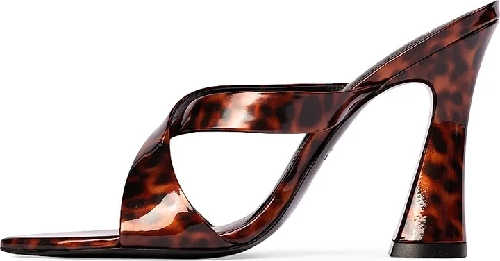 Women's Zoey 100MM Patent Heels - Tortoise Patent Leather - Size 7 - Image 5