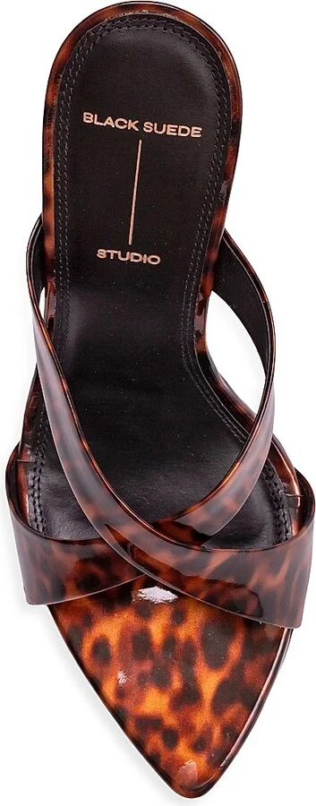 Women's Zoey 100MM Patent Heels - Tortoise Patent Leather - Size 7 - Image 6