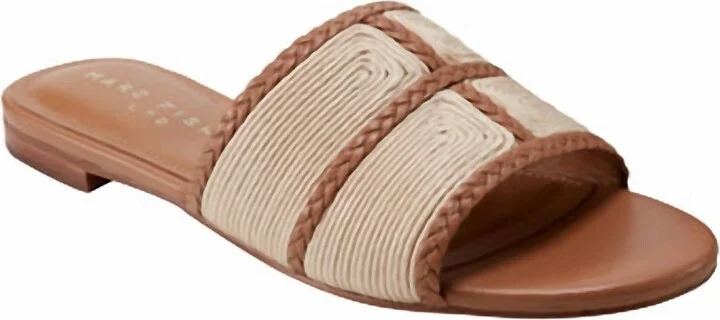 Women's Zuri Flat Slide Sandal In Medium Natural
