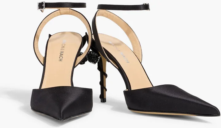 Wonder Tulip floral-appliquéd satin pumps - Image 2
