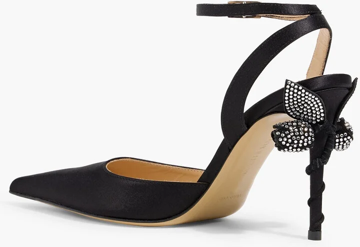 Wonder Tulip floral-appliquéd satin pumps - Image 3