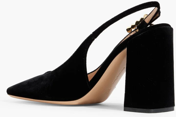 Wondy 95 velvet slingback pumps - Image 3