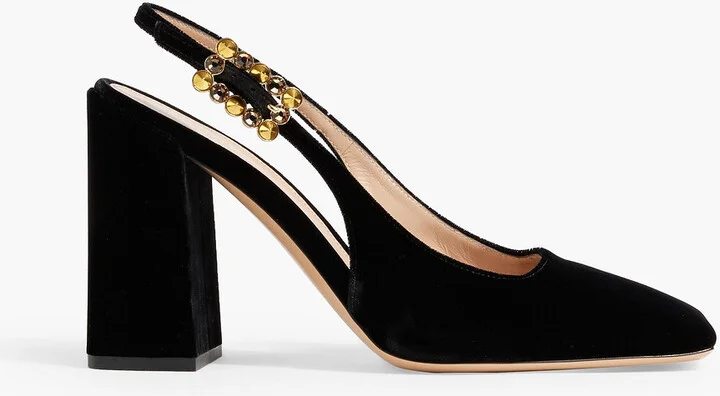 Wondy 95 velvet slingback pumps