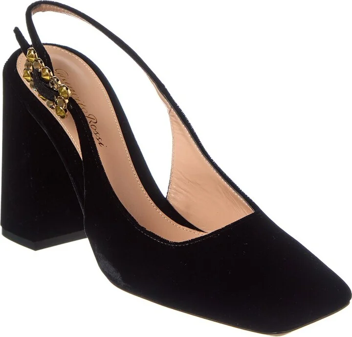 Wondy Leather & Velvet Slingback Pump