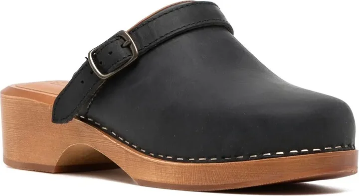 Wooden-Platform Leather Clogs - Image 2