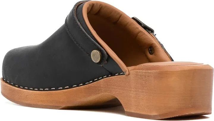 Wooden-Platform Leather Clogs - Image 3