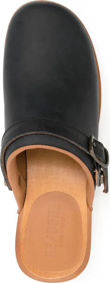 Wooden-Platform Leather Clogs - Image 4
