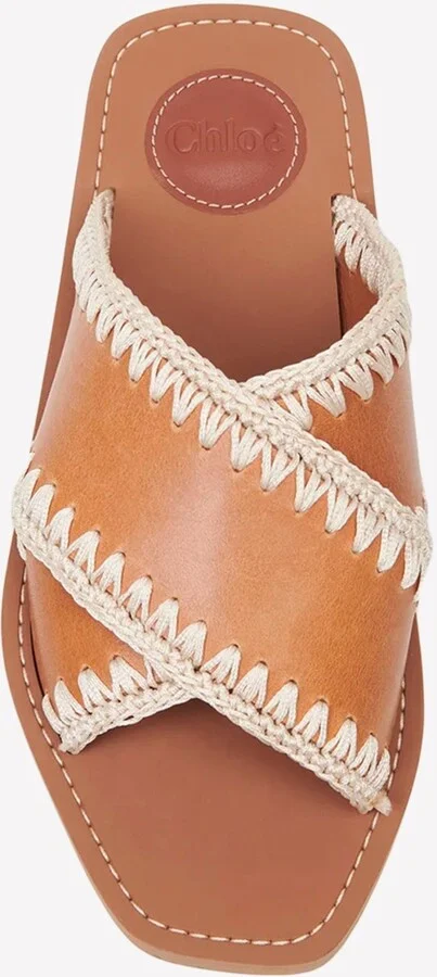 Woody Flat Sandals with Crochet Detail - Image 2