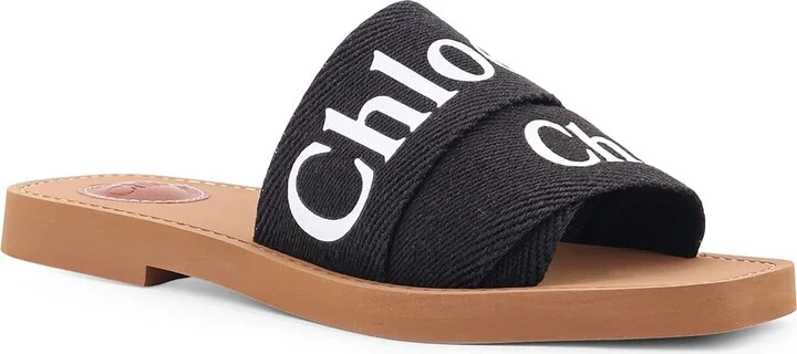 Woody Linen Flat Sandals - Image 2