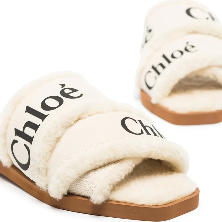Woody logo-tape flat sandals - Image 3