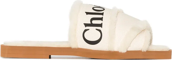Woody logo-tape flat sandals