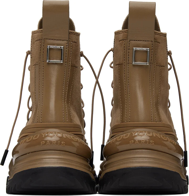 WOOYOUNGMI Brown Double Lace Sneakers - Image 2