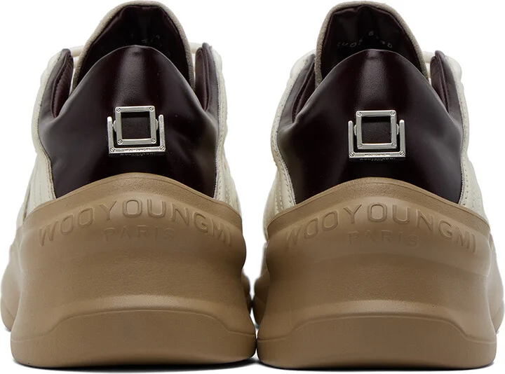 WOOYOUNGMI White & Brown Low Sneakers - Image 2
