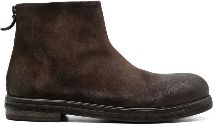 Worn-Effect Ankle Boots