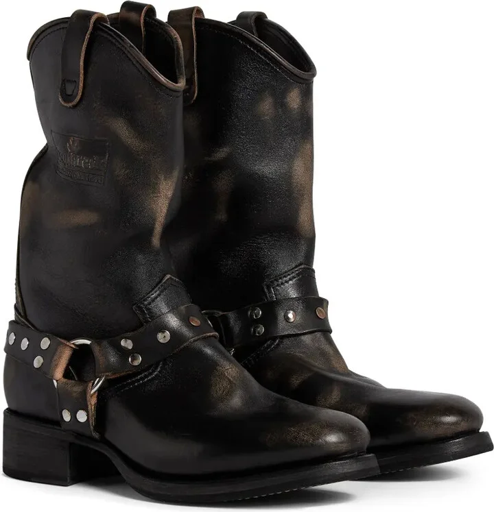 Worn-Treated Biker Boots - Image 2