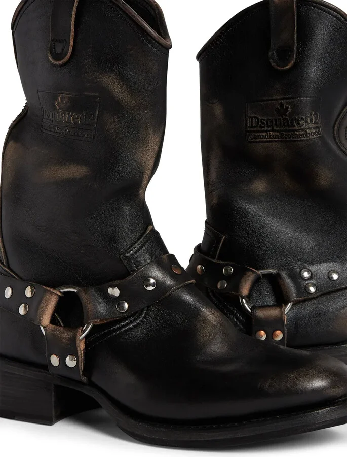 Worn-Treated Biker Boots - Image 4