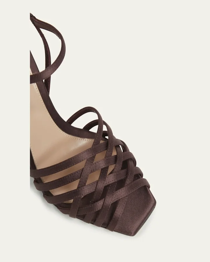 Woven Crepe Ankle-Strap Sandals - Image 6
