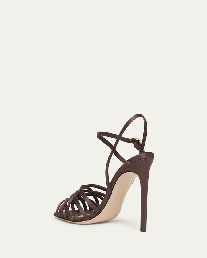 Woven Crepe Ankle-Strap Sandals - Image 7