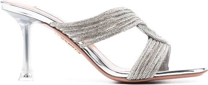 Woven-Detail High-Heel Sandals
