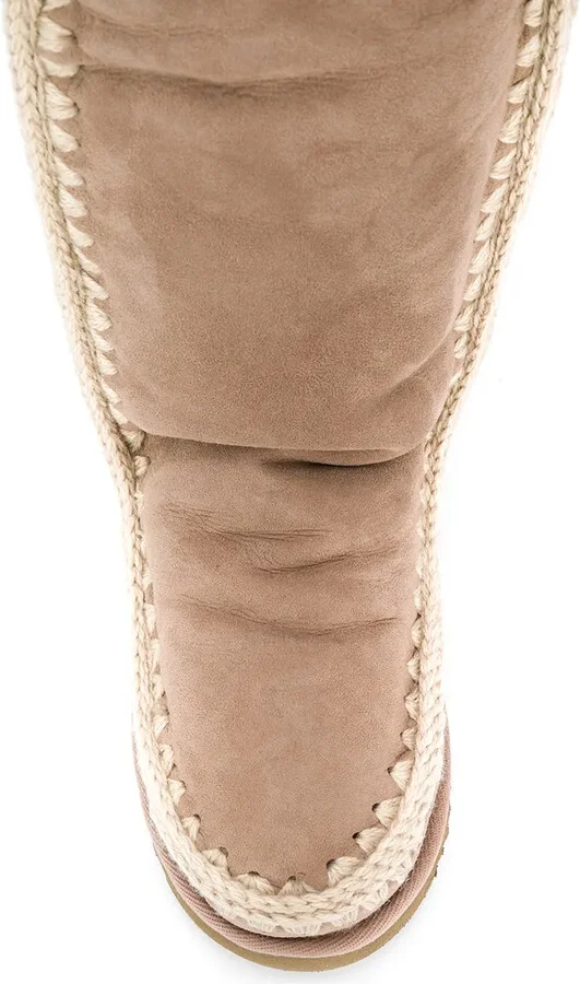 Woven Detail Padded Boots - Image 4