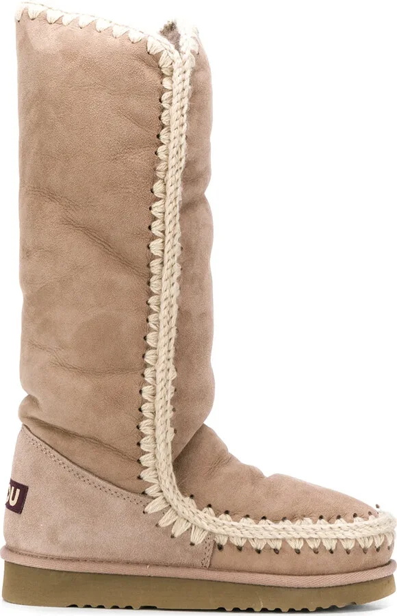 Woven Detail Padded Boots