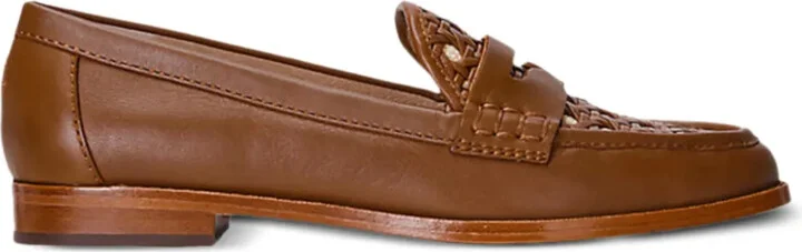 Woven-Detailed Leather Loafers