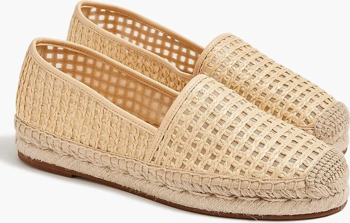 Woven espadrille slip-ons flats