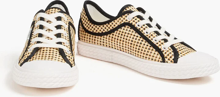 Woven faux raffia sneakers - Image 2