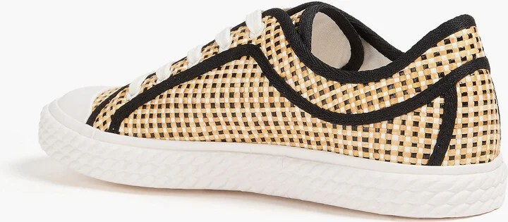 Woven faux raffia sneakers - Image 3