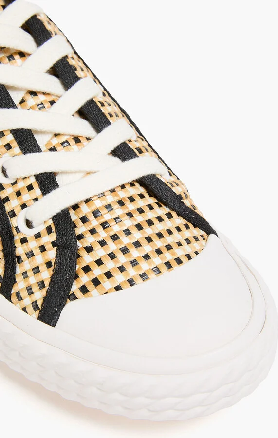 Woven faux raffia sneakers - Image 4