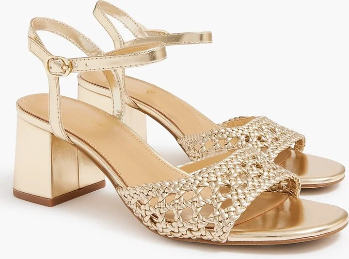 Woven heeled sandals