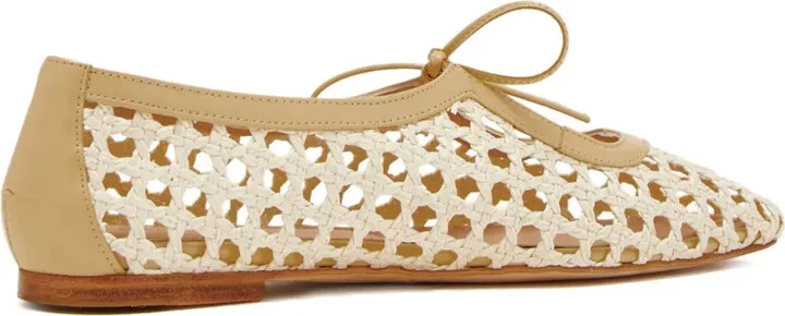 Woven Lace-Up Ballet Flats - Image 3