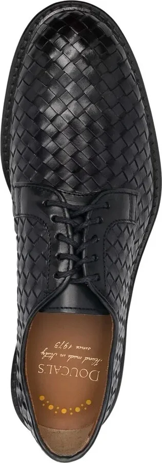 Woven Lace-Up Leather Derby Shoes - Image 4