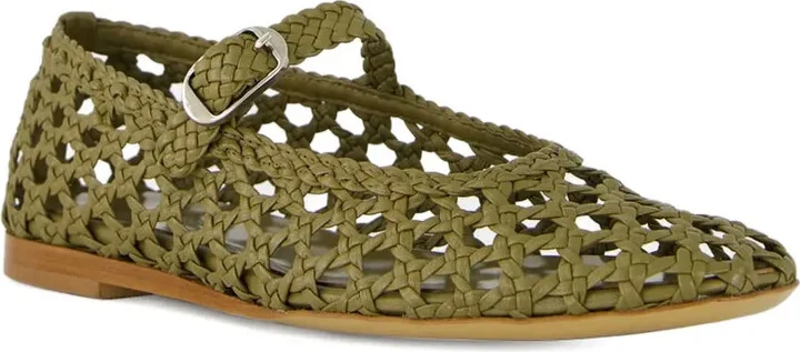 Woven Lather Ballet Flats - Image 2