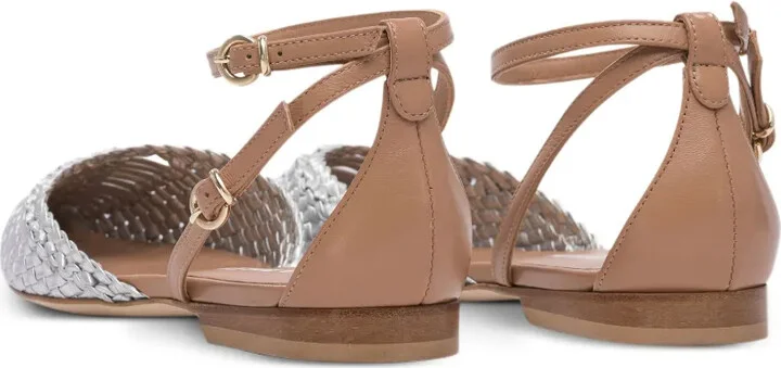 Woven Leather Ankle-Strap Pumps - Image 3