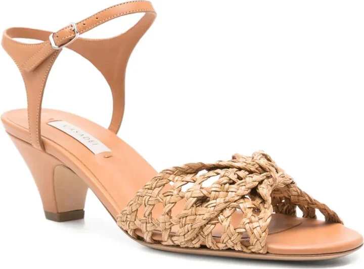 Woven Leather Ankle-Strap Sandals - Image 2