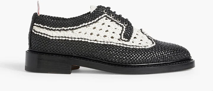 Woven leather brogues