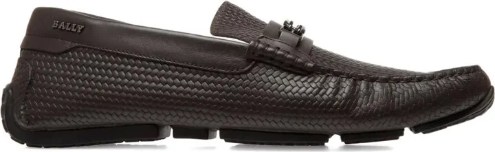 Woven Leather Chain Loafers