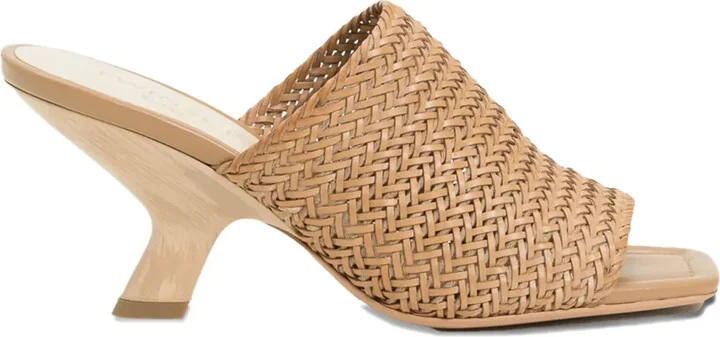 Woven Leather Heeled Sandals