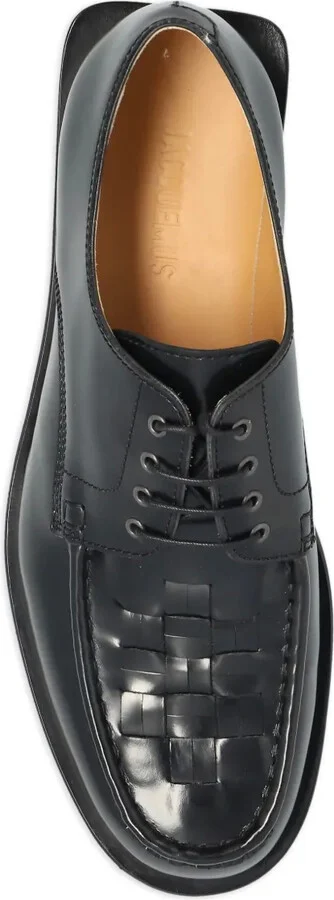 Woven Leather Lace-Up Shoes - Image 4
