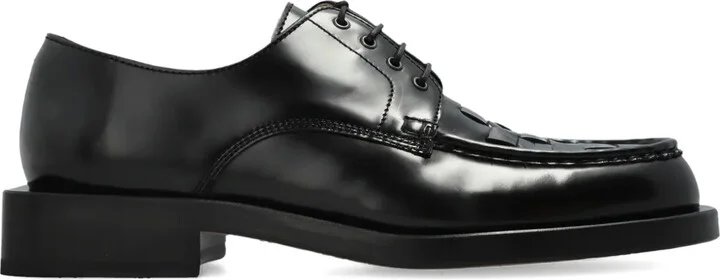 Woven Leather Lace-Up Shoes