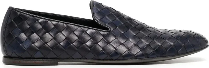 Woven-Leather Loafers