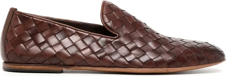 Woven-Leather Loafers