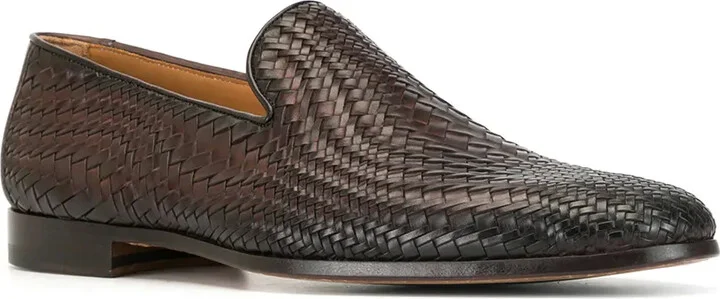Woven Leather Low Heel Loafers - Image 2